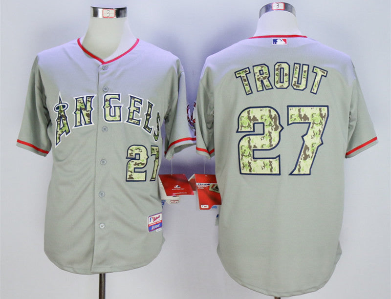 Mike Trout Los Angeles Angels grey Camo jersey