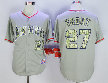 Mike Trout Los Angeles Angels grey Camo jersey