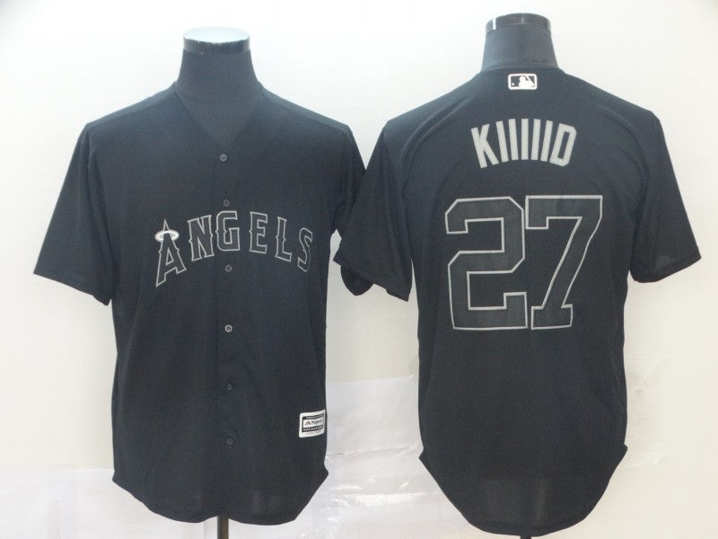 Mike Trout Kiiiid Los Angeles Angels black jersey