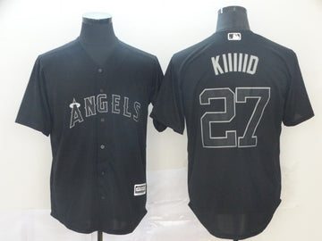 Mike Trout Kiiiid Los Angeles Angels black jersey