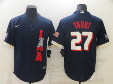Mike Trout Los Angeles Angels navy All-Star jersey