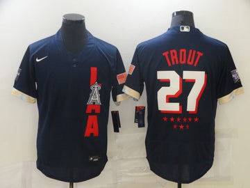 Mike Trout Los Angeles Angels navy All-Star jersey