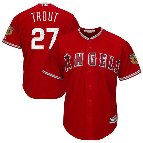 Mike Trout Los Angeles Angels red jersey