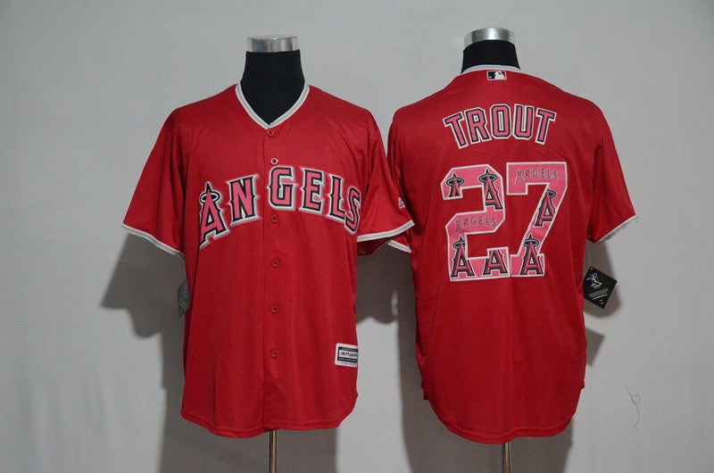 Mike Trout Los Angeles Angels red jersey