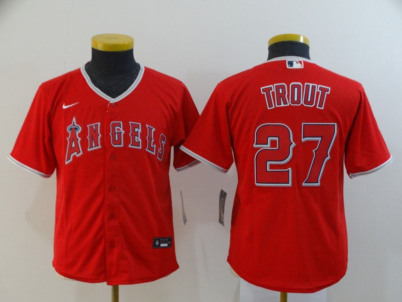 Mike Trout Los Angeles Angels red jersey