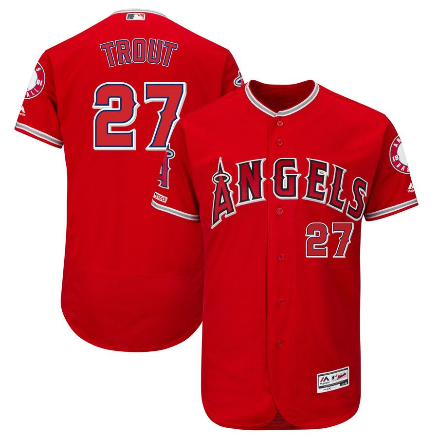 Mike Trout Los Angeles Angels scarlet jersey