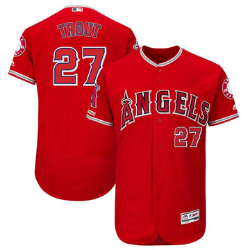 Mike Trout Los Angeles Angels scarlet jersey
