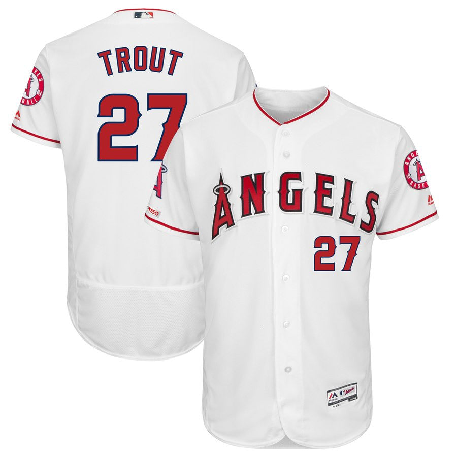 Mike Trout Los Angeles Angels white jersey