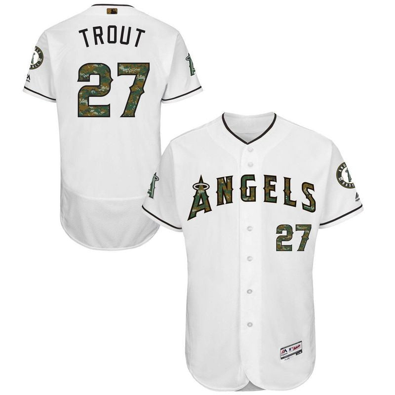 Mike Trout Los Angeles Angels white jersey