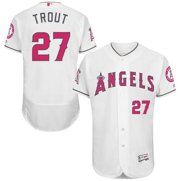 Mike Trout Los Angeles Angels white jersey