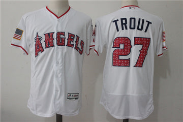 Mike Trout Los Angeles Angels white jersey