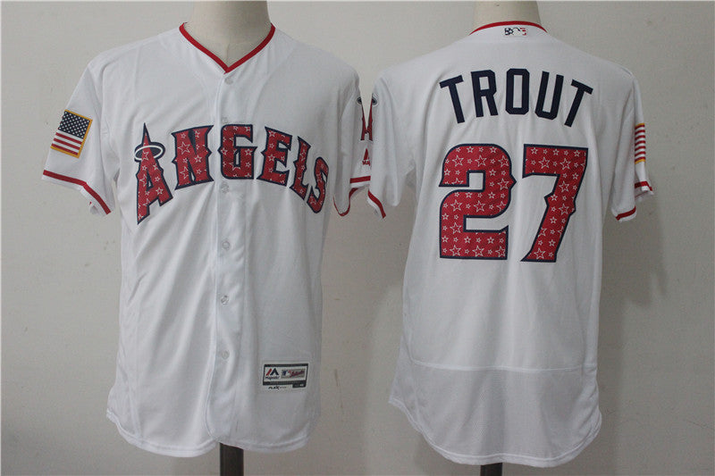 Mike Trout Los Angeles Angels white jersey
