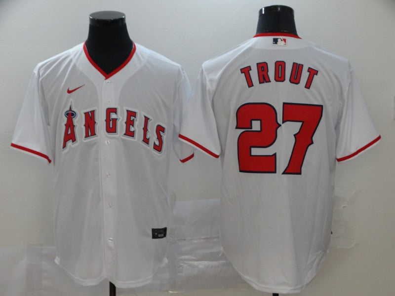 Mike Trout Los Angeles Angels white jersey