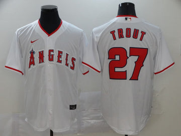 Mike Trout Los Angeles Angels white jersey