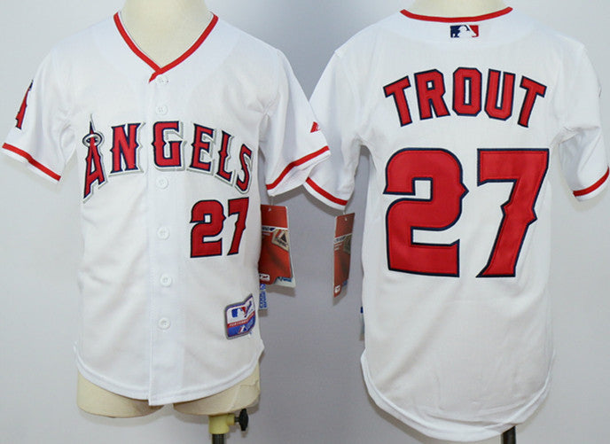 Mike Trout Los Angeles Angels white jersey