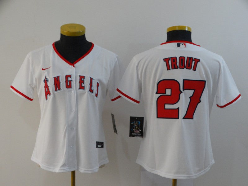 Mike Trout Los Angeles Angels white jersey
