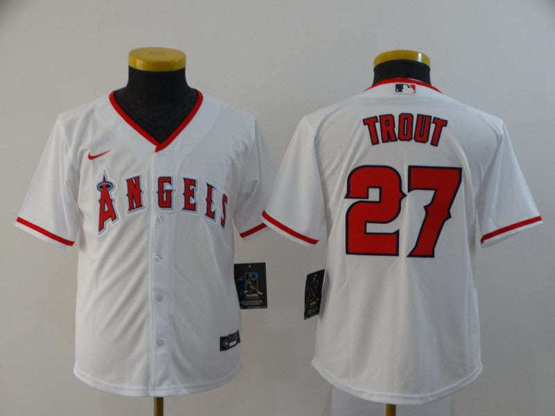 Mike Trout Los Angeles Angels white jersey