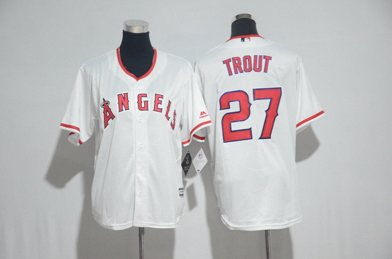 Mike Trout Los Angeles Angels white jersey