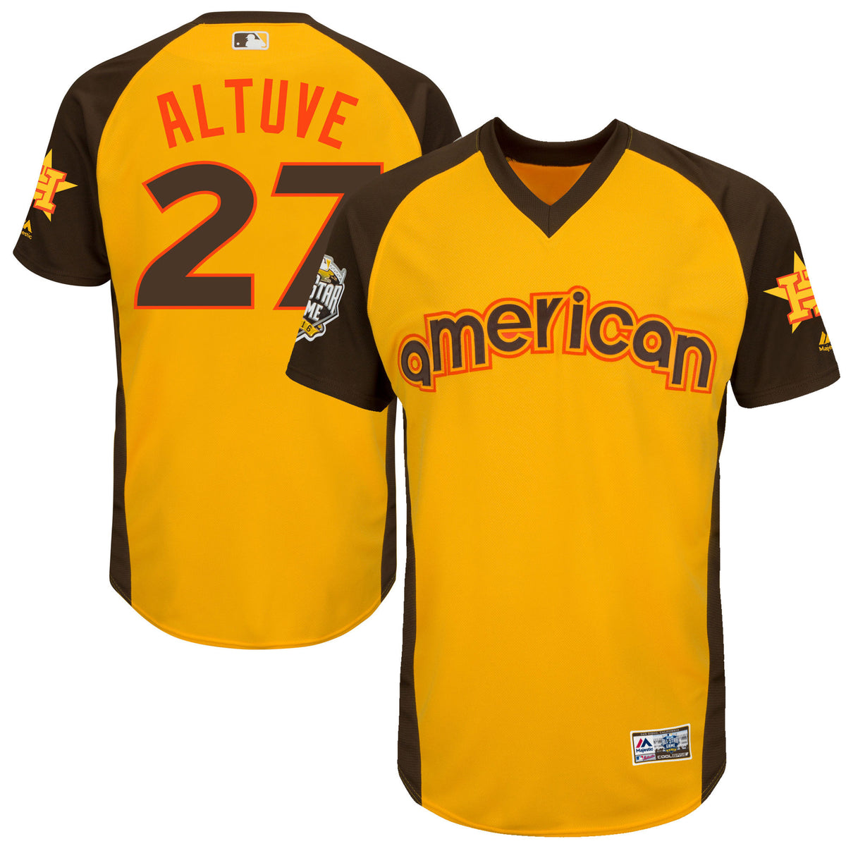 Mike Trout Los Angeles Angels yellow All-Star jersey