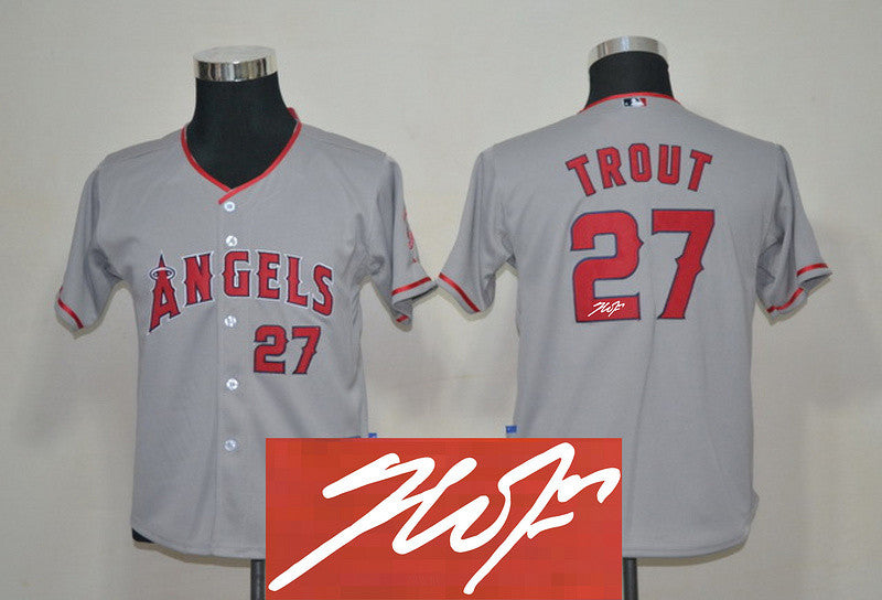 Trout Los Angeles Angels grey jersey