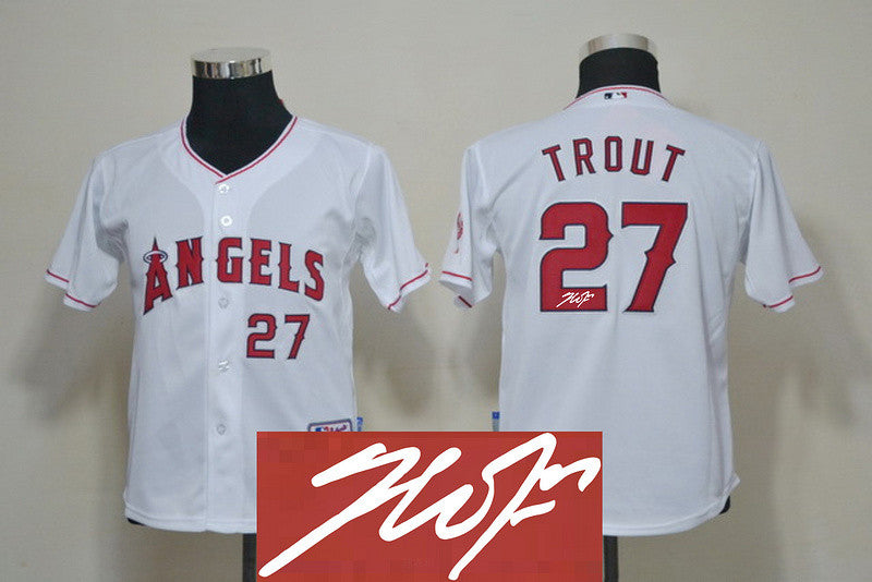 Trout Los Angeles Angels white jersey