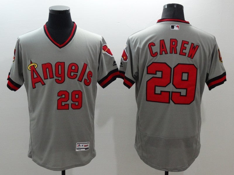 Rod Carew Los Angeles Angels grey jersey