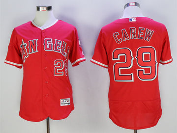Rod Carew Los Angeles Angels red jersey