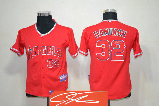 Hamilton Los Angeles Angels red jersey