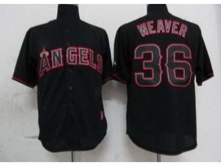 Weaver Los Angeles Angels black Fashion jersey