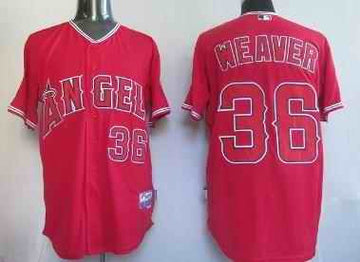 Weaver Los Angeles Angels red jersey