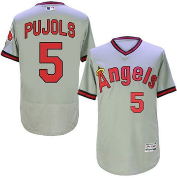 Albert Pujols Los Angeles Angels gray Throwback jersey