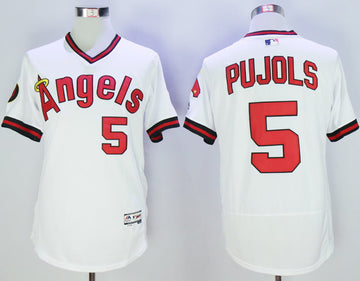 Albert Pujols Los Angeles Angels white Throwback jersey