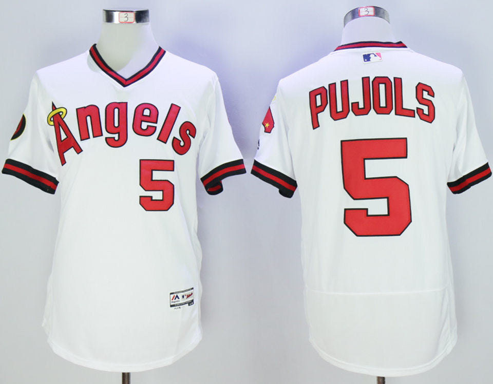 Albert Pujols Los Angeles Angels white Throwback jersey