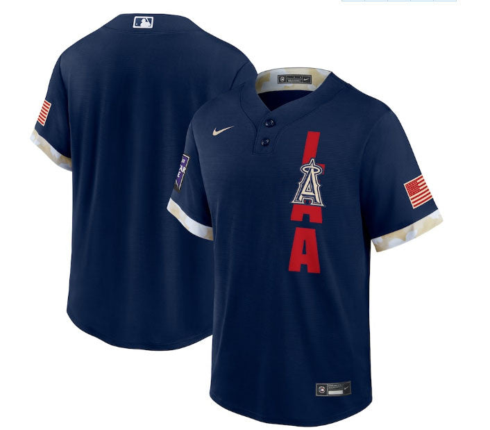 Custom Los Angeles Angels navy All-Star jersey