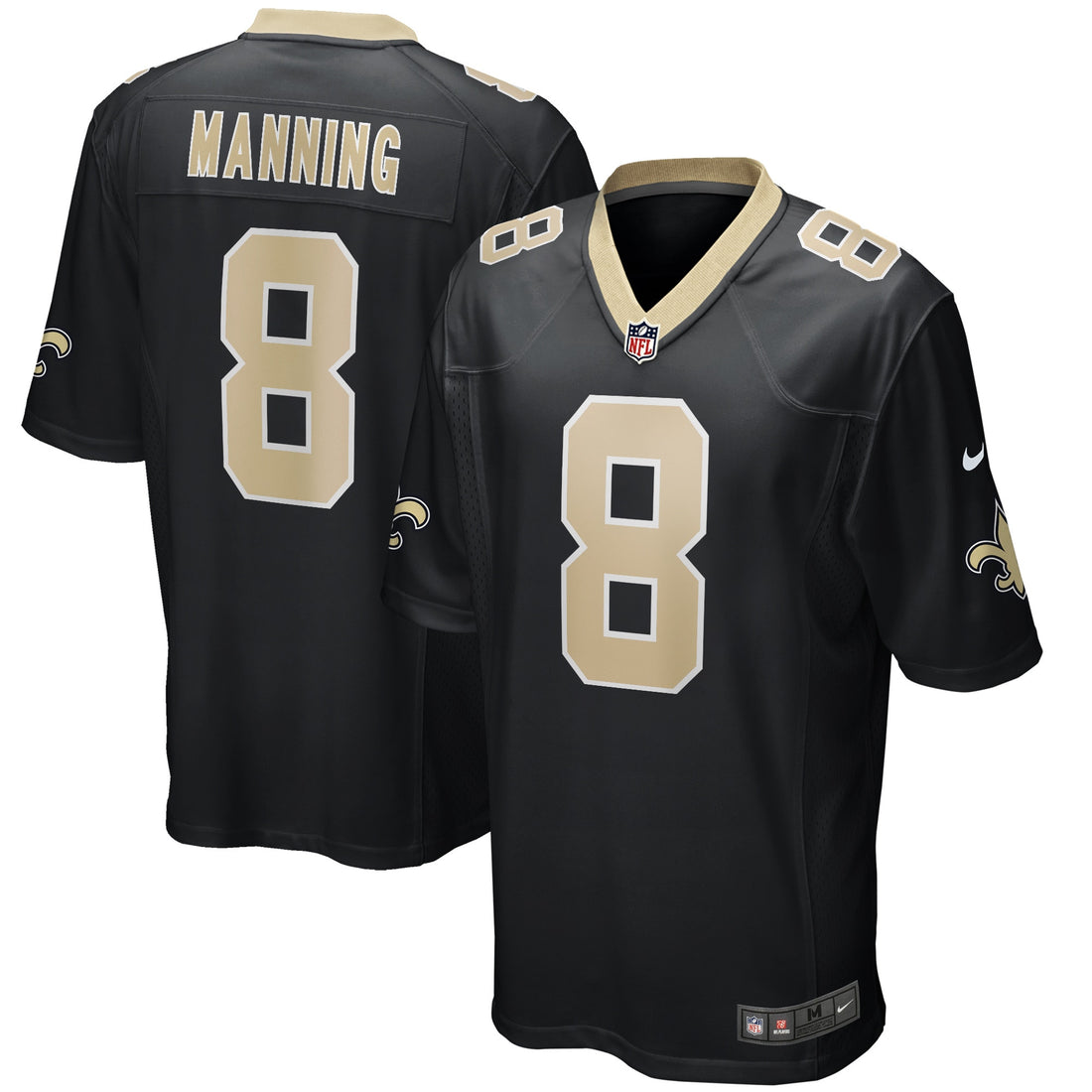 Archie Manning New Orleans Saints black Game jersey