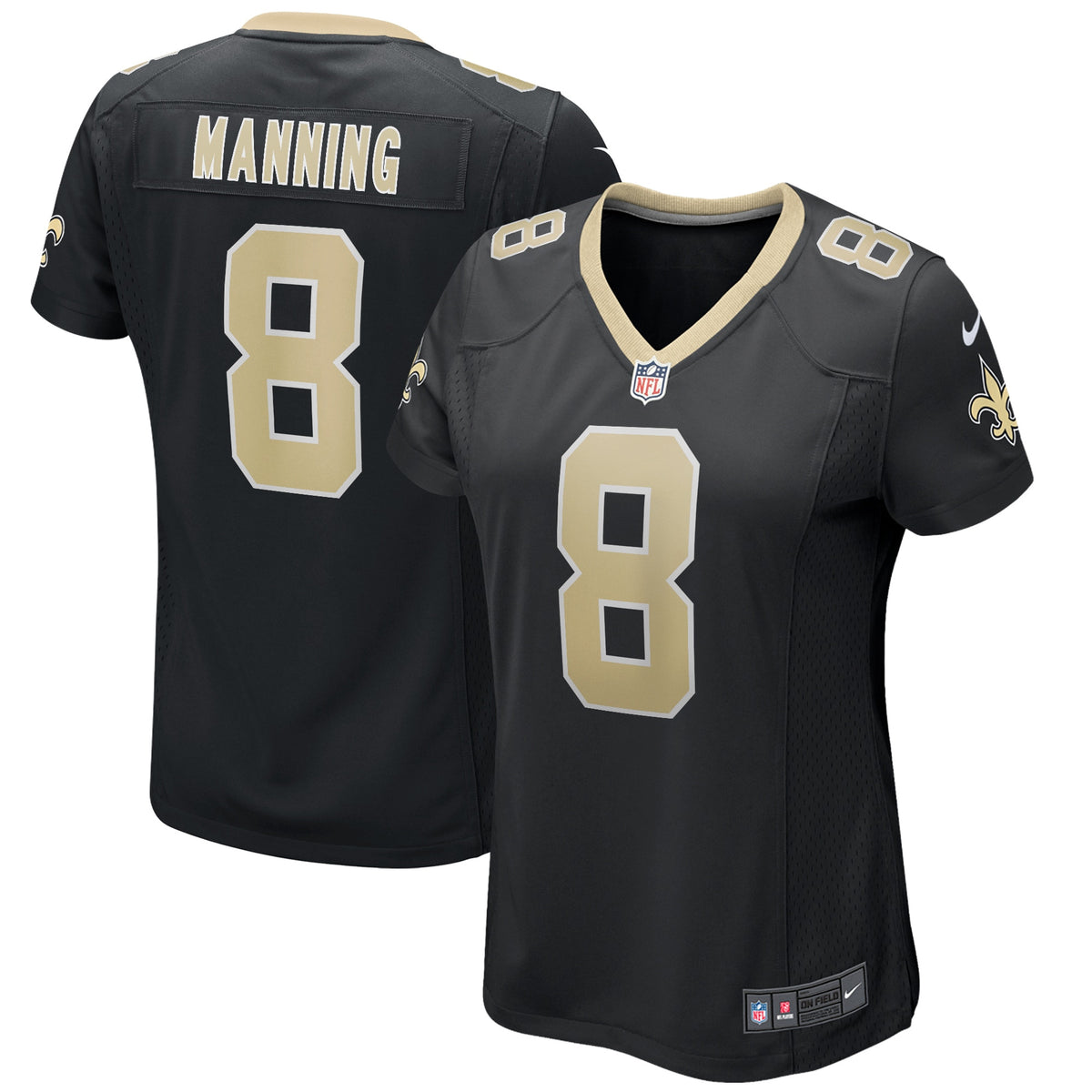 Archie Manning New Orleans Saints black Game jersey