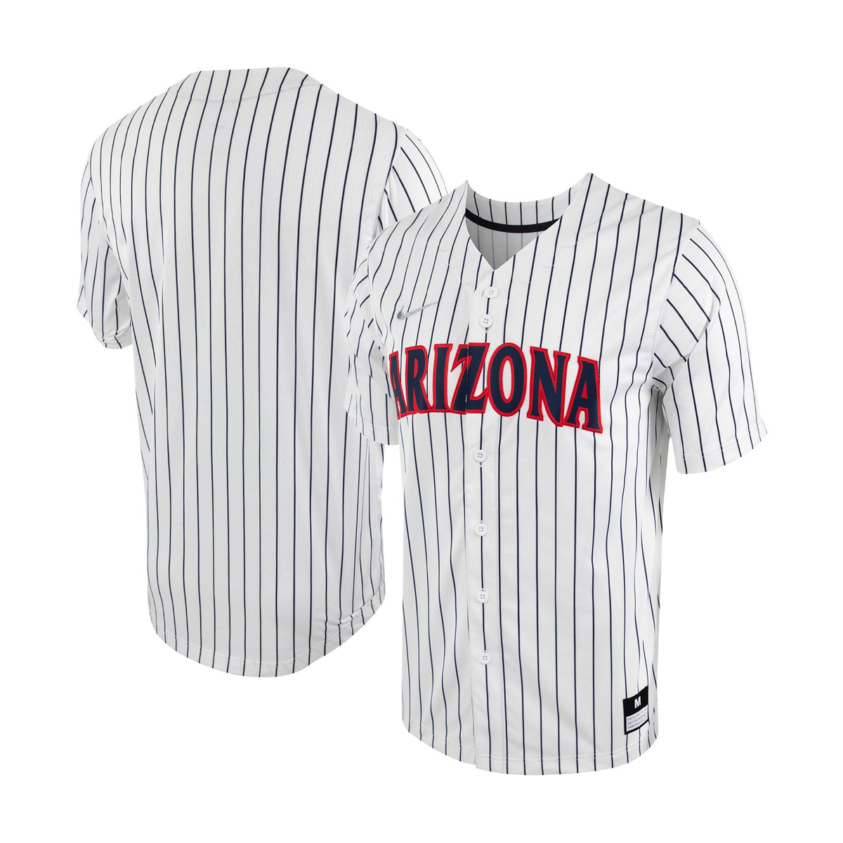 Pinstripe Full-button Arizona Wildcats white jersey