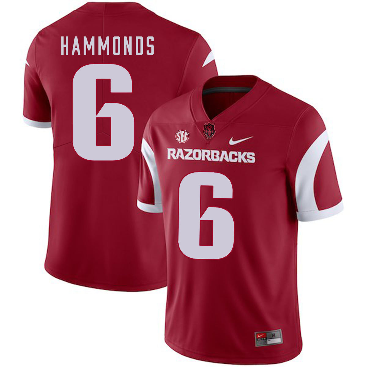 T.J. Hammonds Arkansas Razorbacks red jersey
