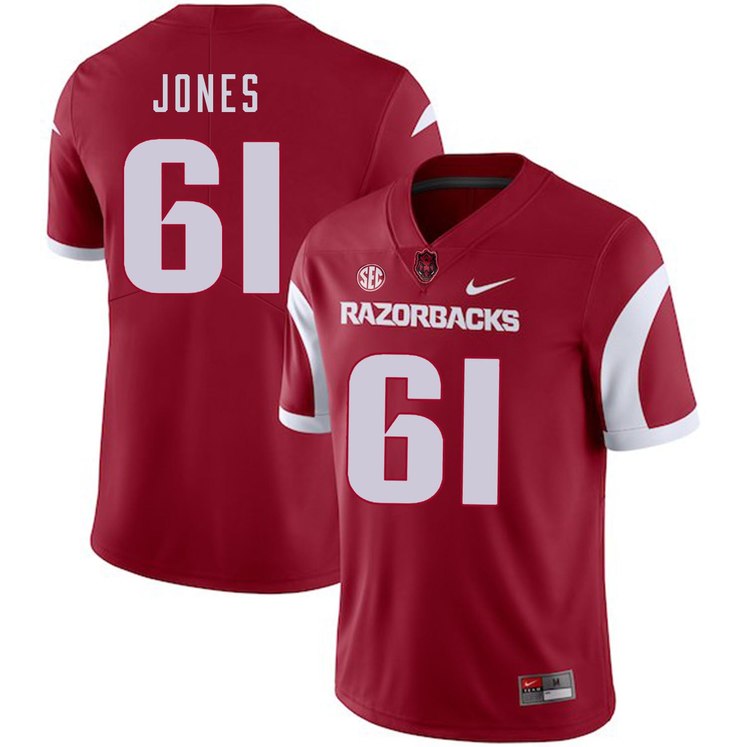Jerry Jones Arkansas Razorbacks red jersey