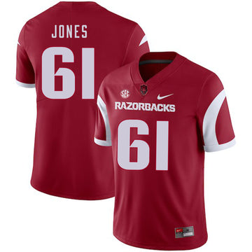 Jerry Jones Arkansas Razorbacks red jersey