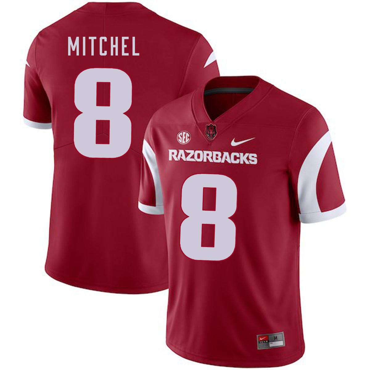 Tevin Mitchel Arkansas Razorbacks red jersey