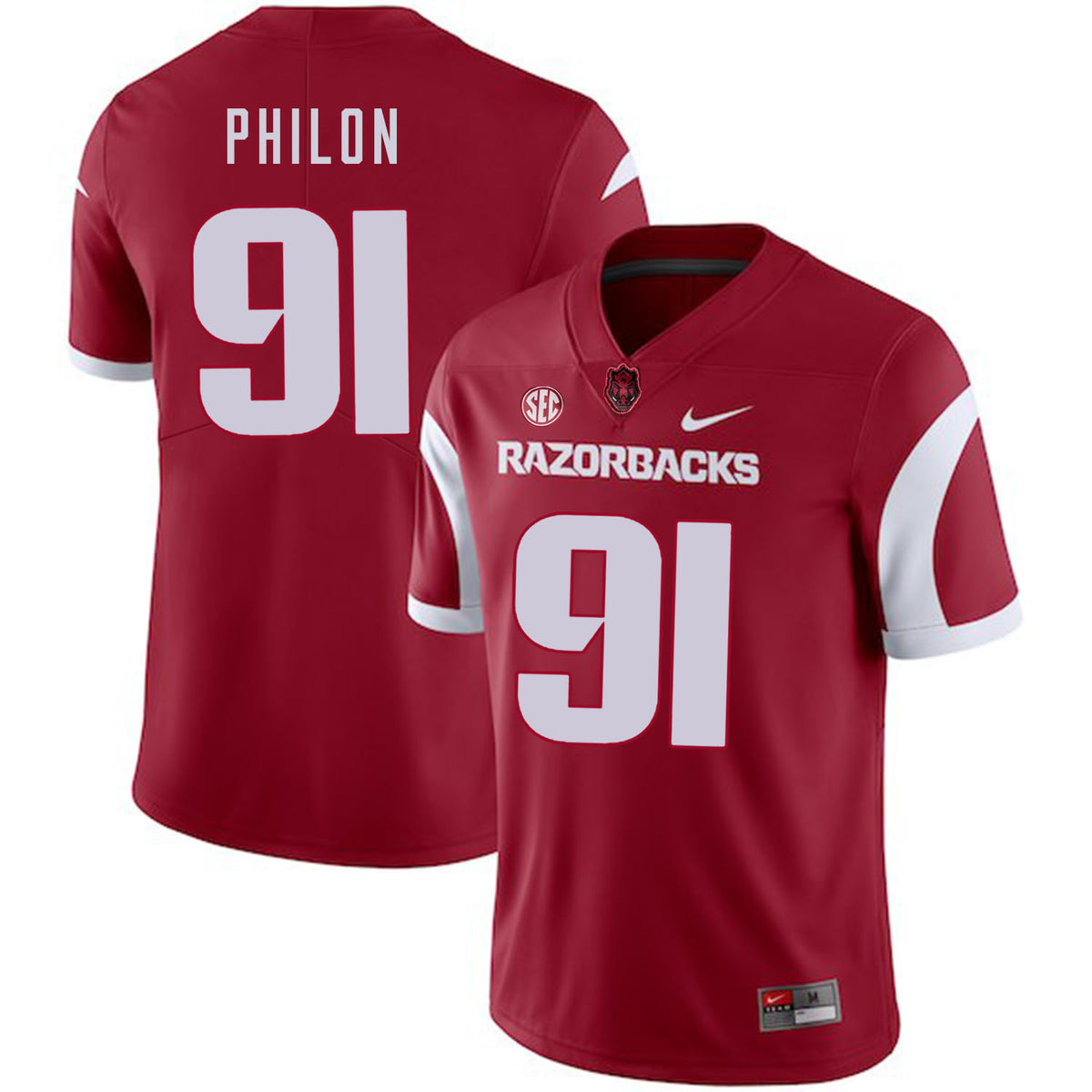 Darius Philon Arkansas Razorbacks red jersey