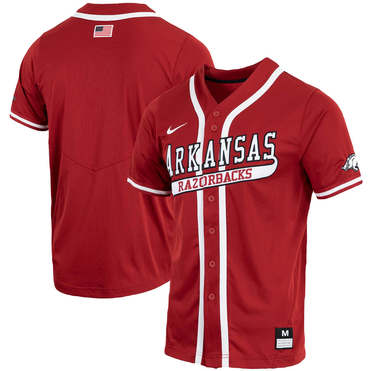 Full-button Cardinal Arkansas Razorbacks jersey