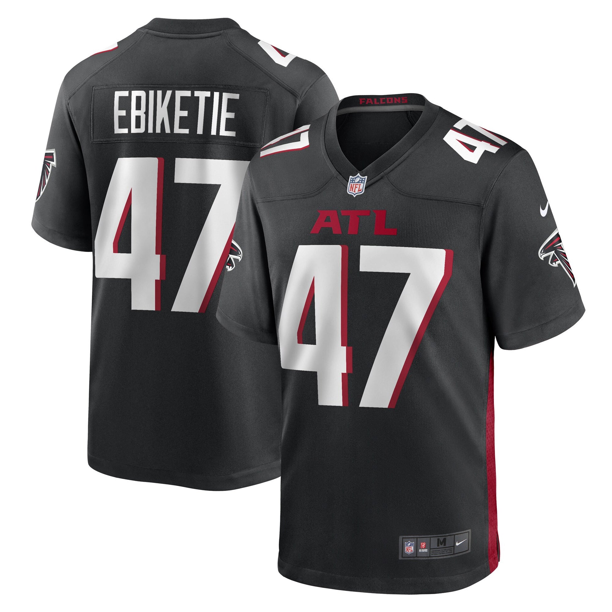 Arnold Ebiketie Atlanta Falcons black Game jersey