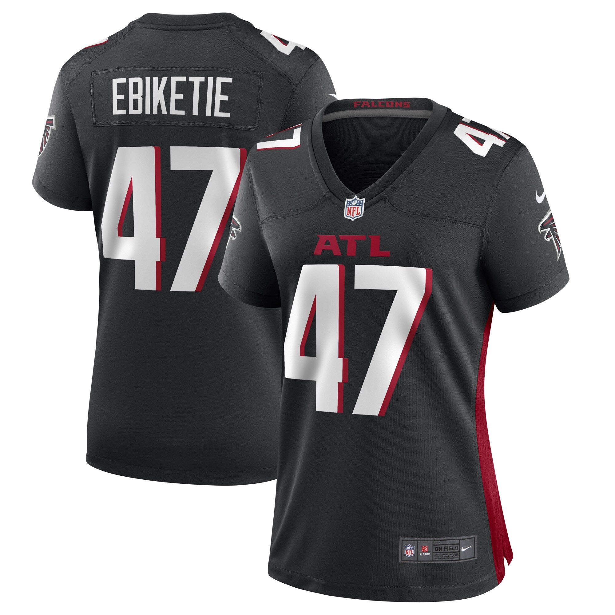 Arnold Ebiketie Atlanta Falcons black Game jersey