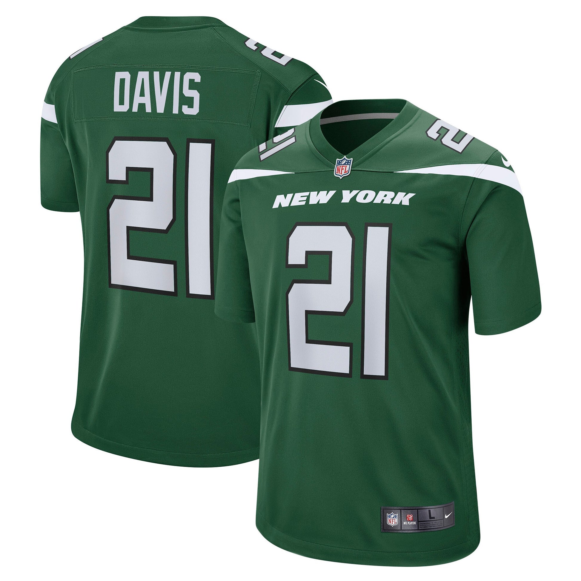 Ashtyn Davis New York Jets green Game jersey