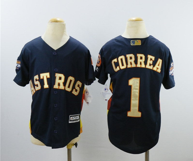 Carlos Correa Houston Astros navy jersey