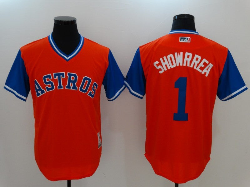 Carlos Correa Showrrea Majestic Houston Astros orange jersey