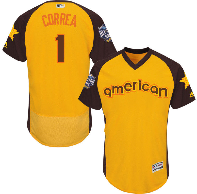 Carlos Correa Houston Astros yellow All-Star jersey