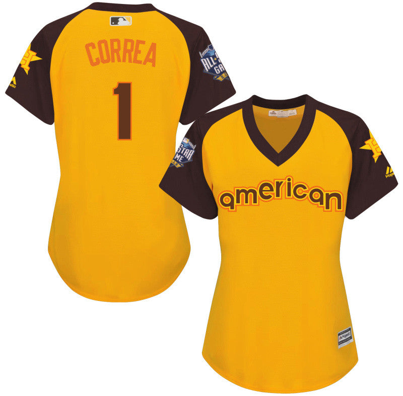 Carlos Correa Houston Astros yellow All-Star jersey